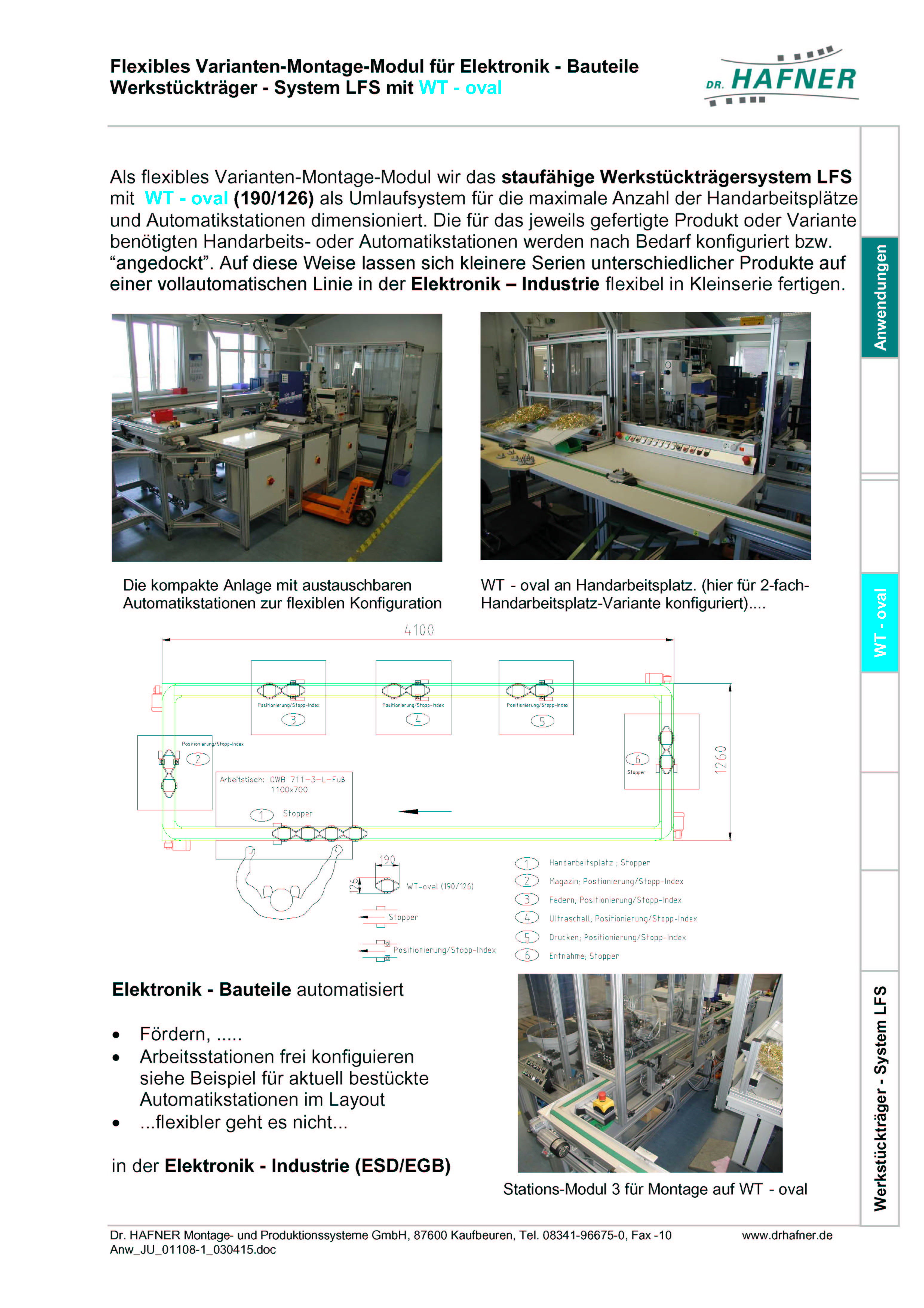 Dr. HAFNER_PKWP_26 Flexibles Varianten Montage Modul Elektronik Werkstückträger