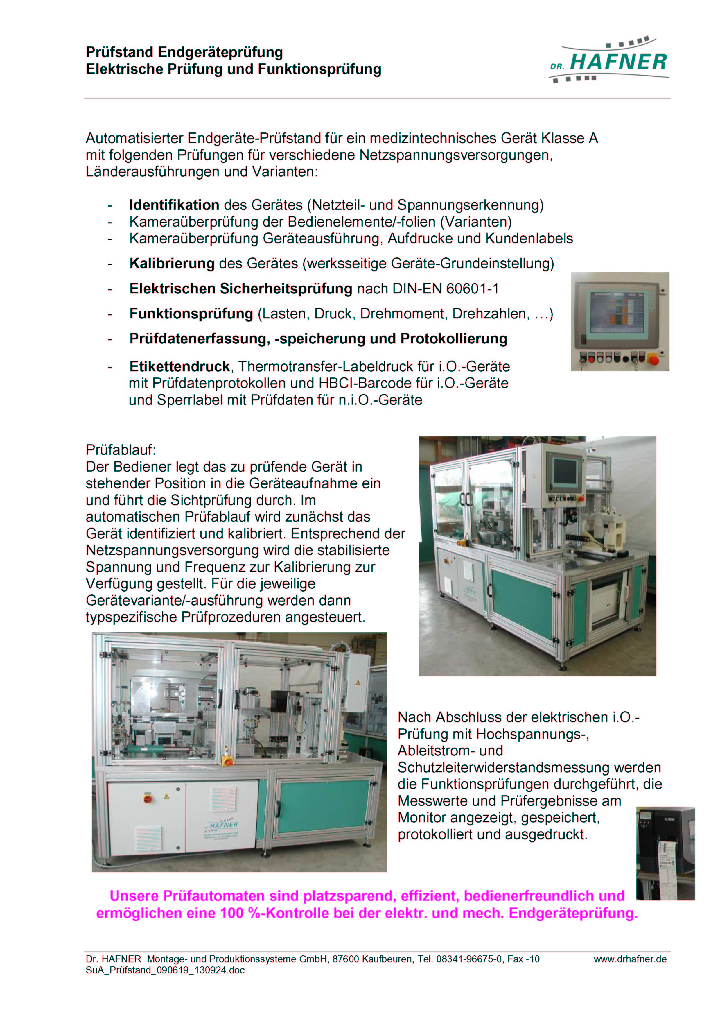 Dr. HAFNER_PKWP_64 Endgeräteprüfung Automat Elektrisch Funktion Label Medizintechnik