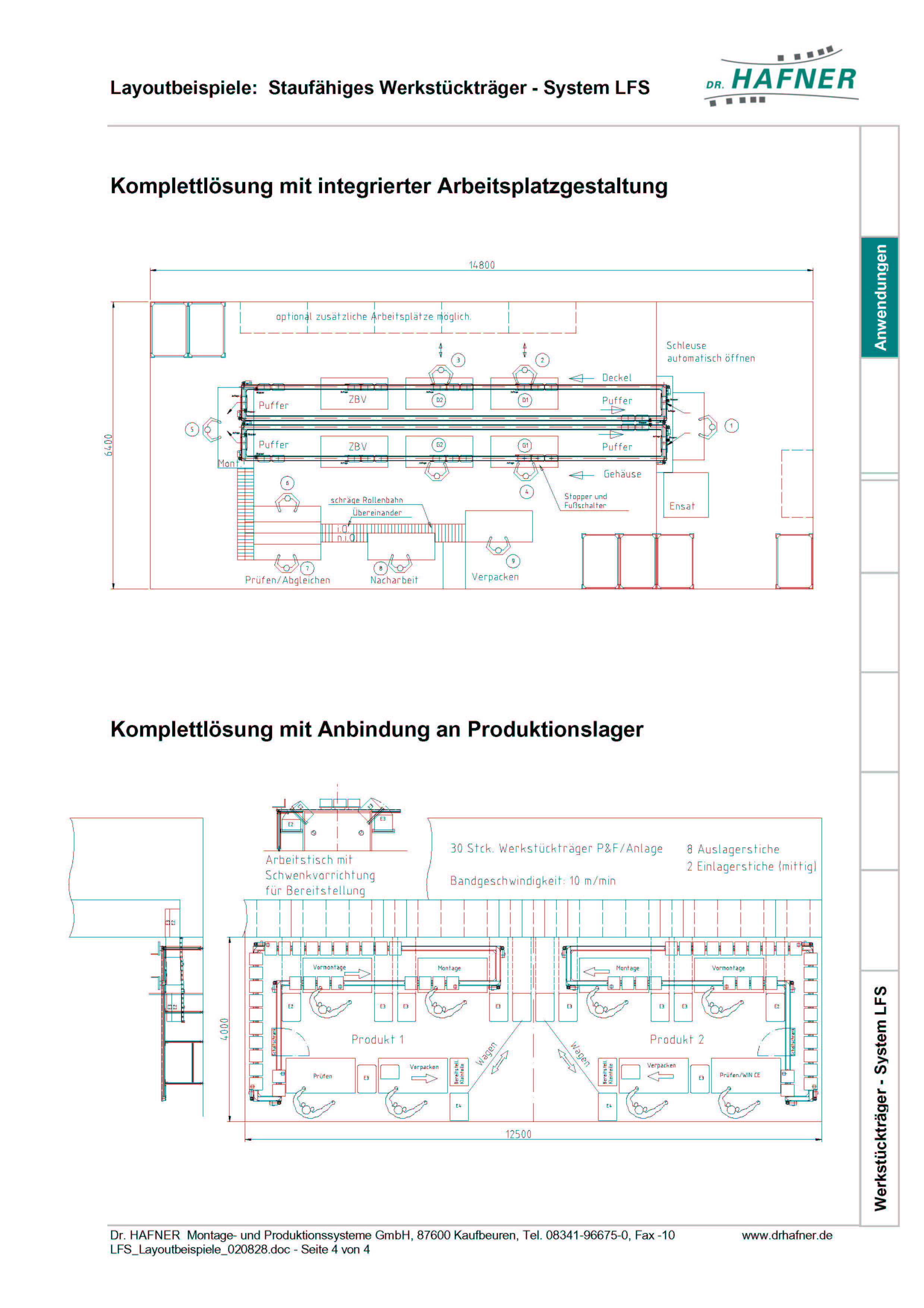 Dr. HAFNER_PKWP_35 Layout Arbeitsplatzgestaltung Produktionslager Werkstückträger