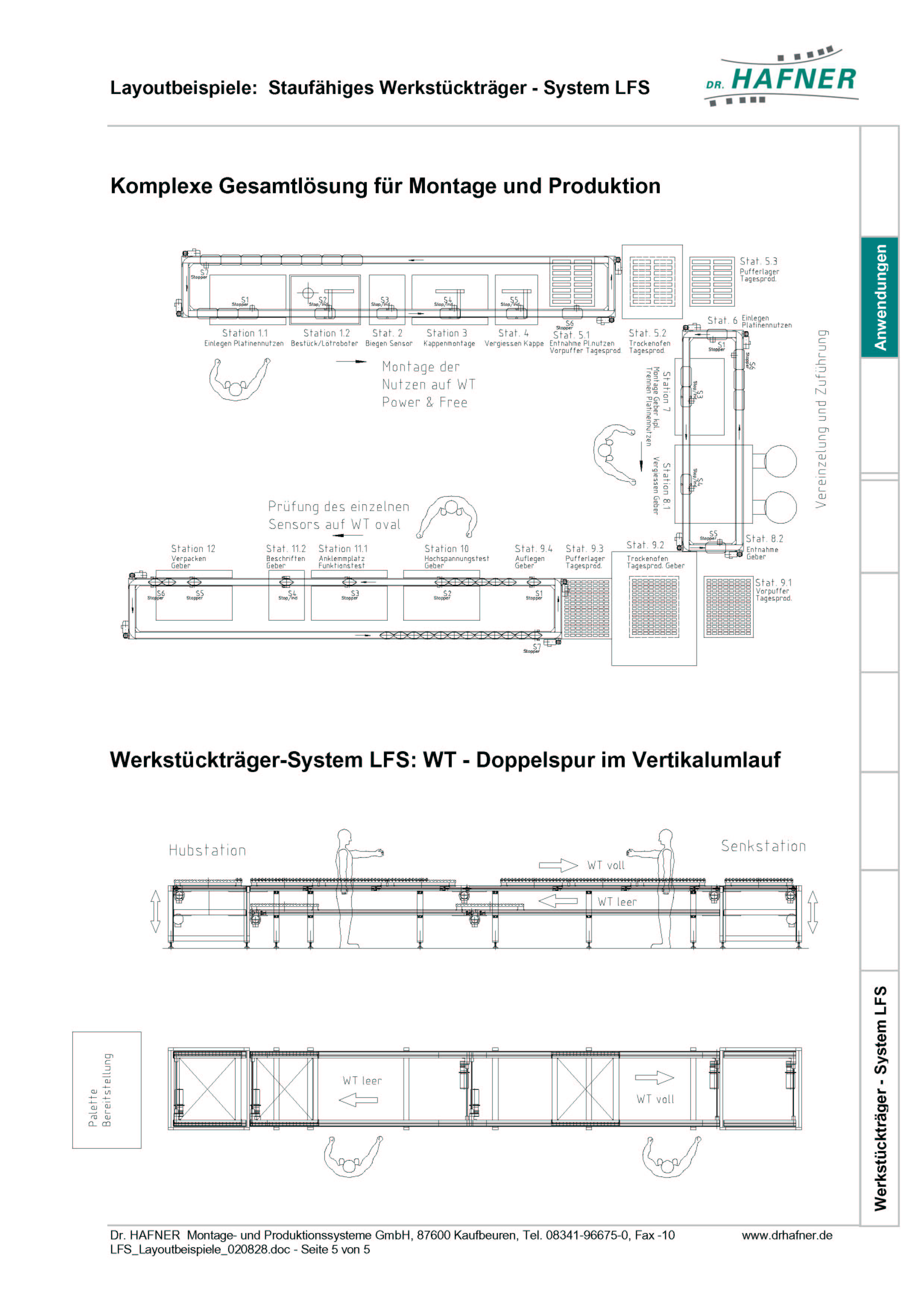 Dr. HAFNER_PKWP_36 Layout Montage Produktion Werkstückträger